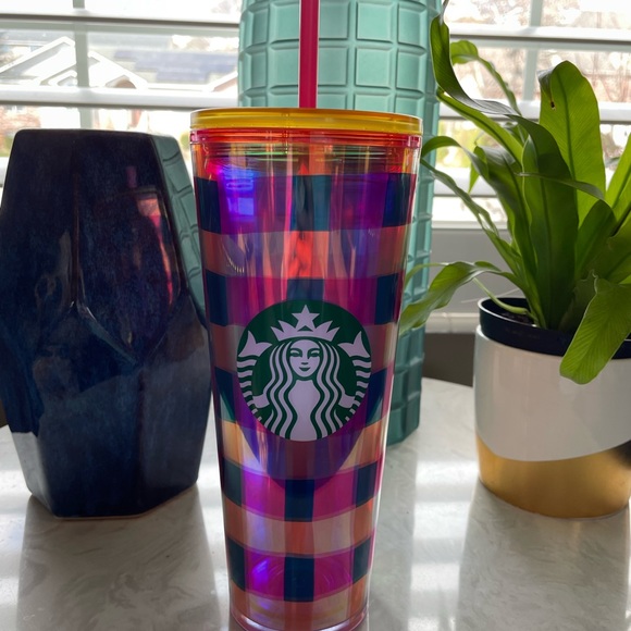 Starbucks 24 oz Picnic Blanket Plastic Tumbler with Pink Straw - Picture 2 of 2